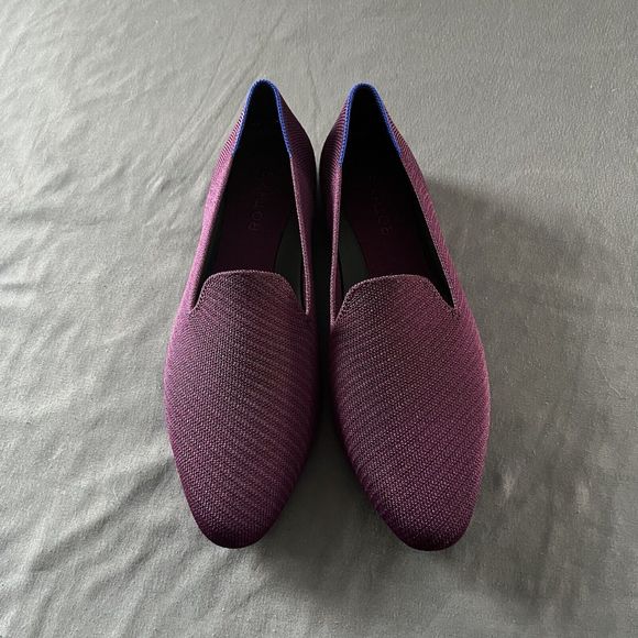 Rothy’s The Almond Loafer In Plum Twill - Picture 2 of 10